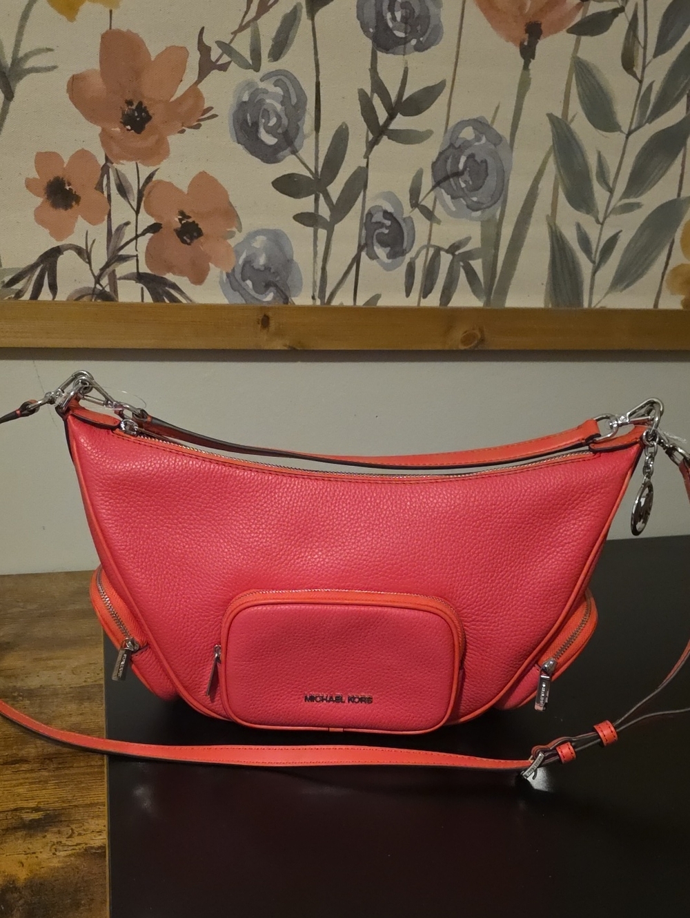 Michael Kors Merritt Medium Convertible- Hibiscus